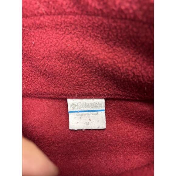 Columbia Jacket Womens M Red Benton Springs Fleece Full Zip Hiking Outdoor - Picture 2 of 6